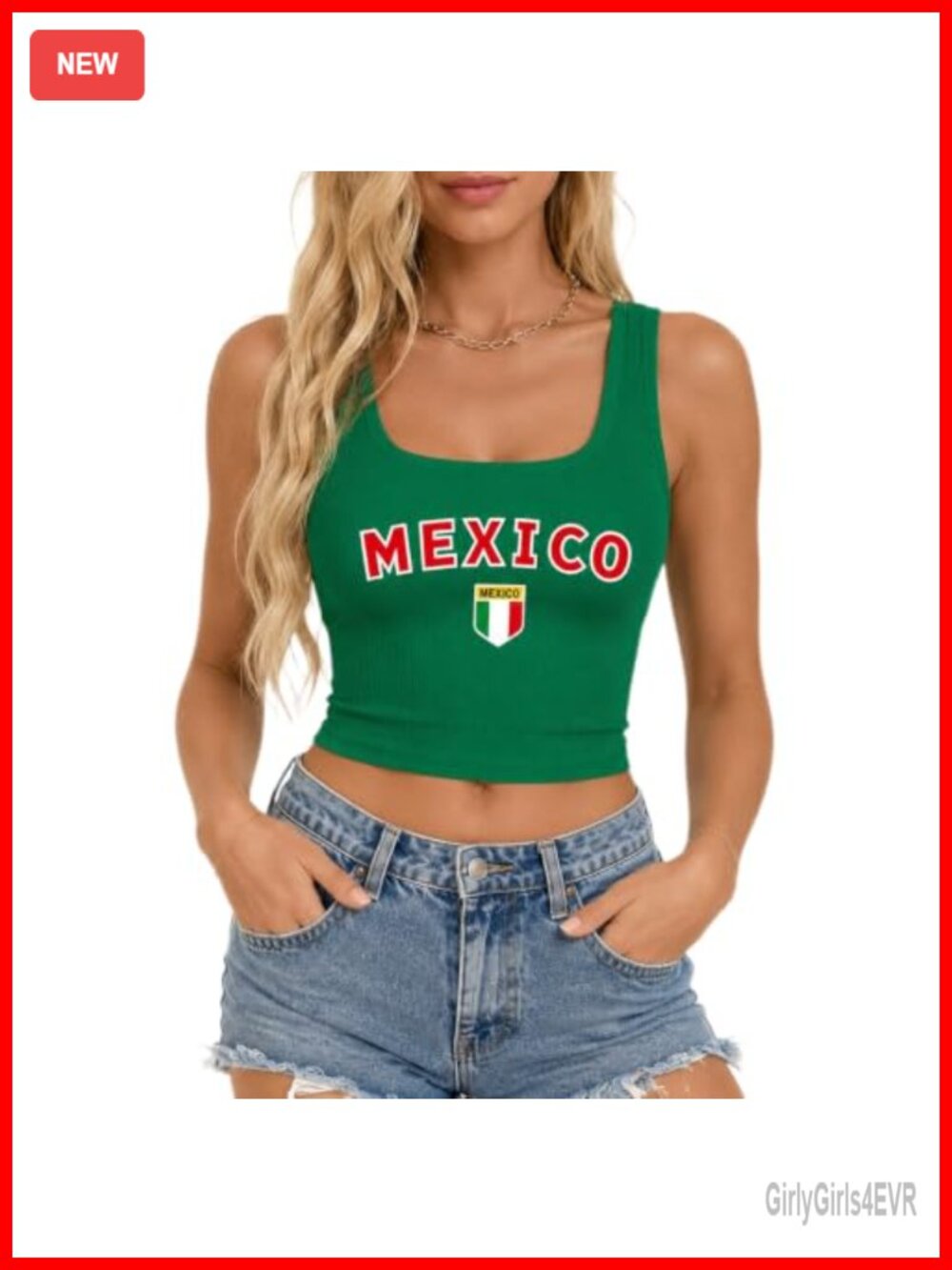 Mexico Graphic Crop Tank Top Mexican Independence Day Summer Top